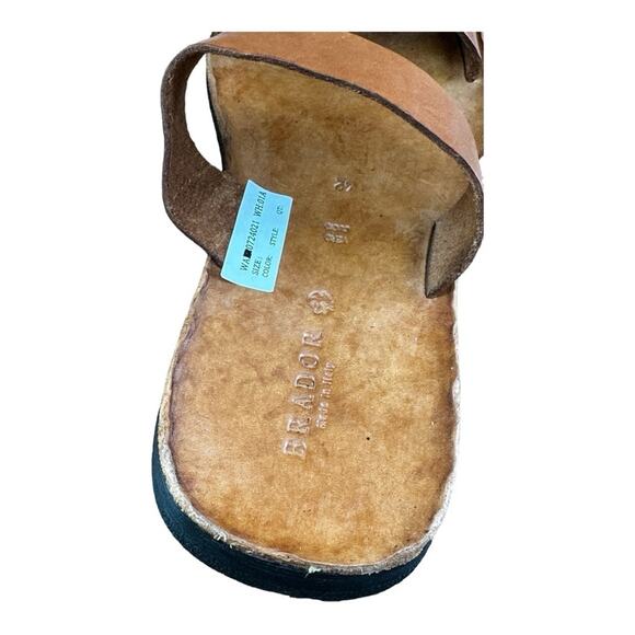 Brador Sandals Men Brown Genuine Leather Slip on Shoes Italy Size 8.5-9|… - Picture 3 of 7